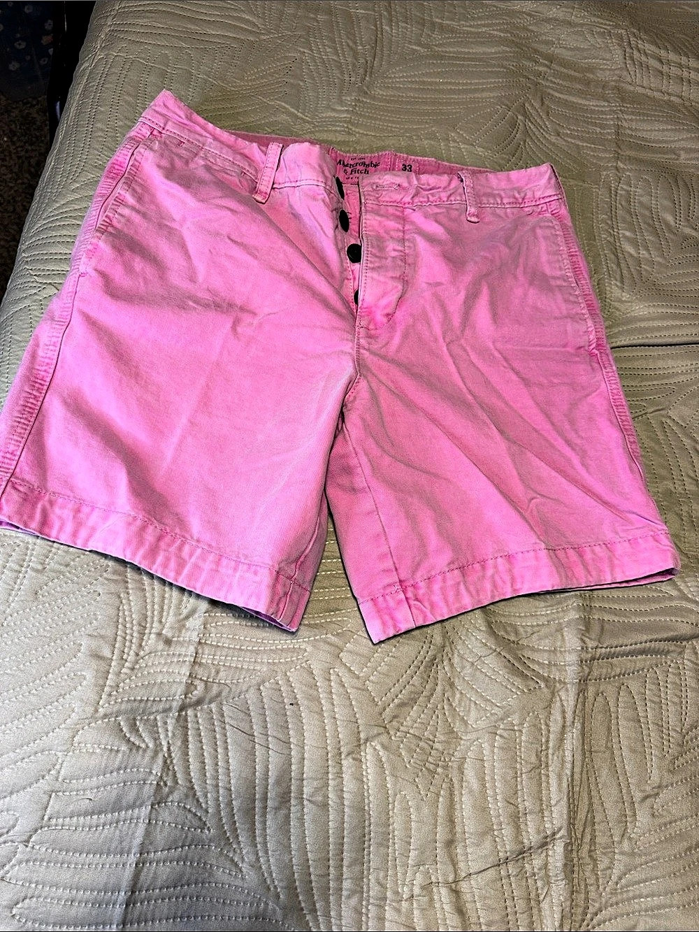 Abercrombie & Fitch Pink Flat Front Shorts Waist 33